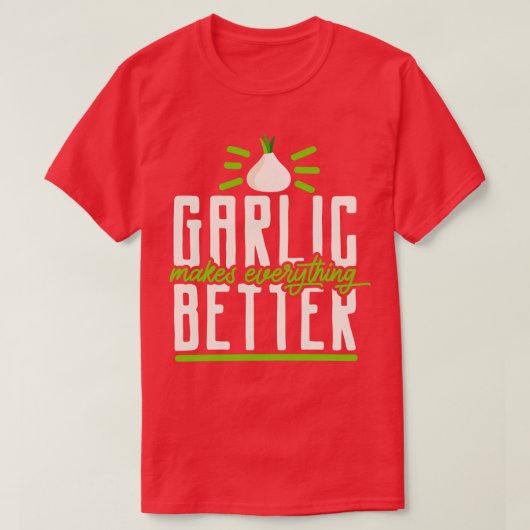 ニンニククローブニンニクラバー料理 Tシャツ (デザイン正面)