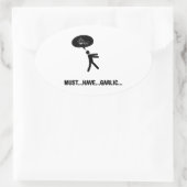 ニンニク好き 楕円形シール (バッグ)