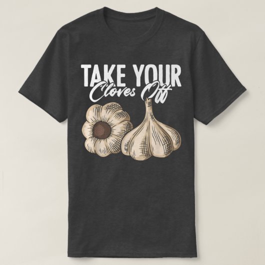 ニンニク好きM用ベジタリアン球根植物 Tシャツ (デザイン正面)