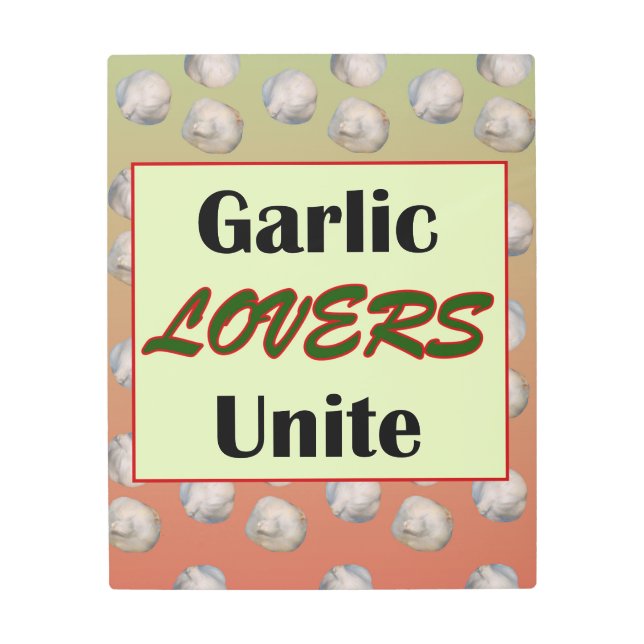 ニンニク愛好家ユナイト メタルプリント (正面)