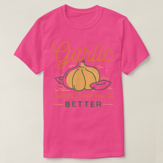 ニンニク料理食品グルメ調理師シェフ Tシャツ (デザイン正面)