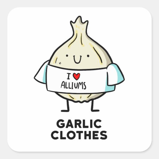 ニンニク服かわいいアリウムプンステッカー スクエアシール (正面)