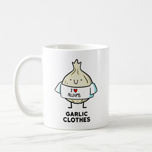 ニンニク服かわいいアリウムプンマグ コーヒーマグカップ (左)