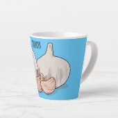 ニンニク漫画イラストレーション カフェラテマグ (右アングル)