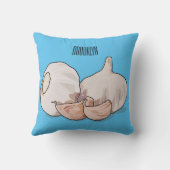 ニンニク漫画イラストレーション クッション (裏面)