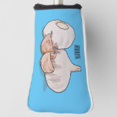 ニンニク漫画イラストレーション ゴルフヘッドカバー (回転90)