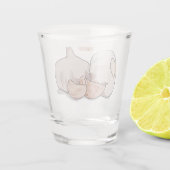 ニンニク漫画イラストレーション ショットグラス (裏面)