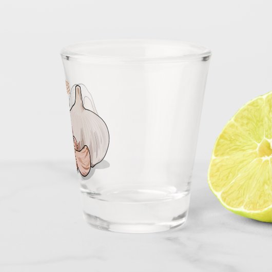 ニンニク漫画イラストレーション ショットグラス (右)