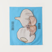 ニンニク漫画イラストレーション タペストリー (正面)