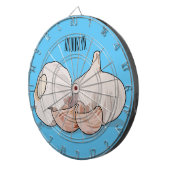 ニンニク漫画イラストレーション ダーツボード (正面右)