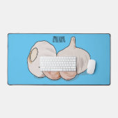 ニンニク漫画イラストレーション デスクマット (キーボード&マウス)