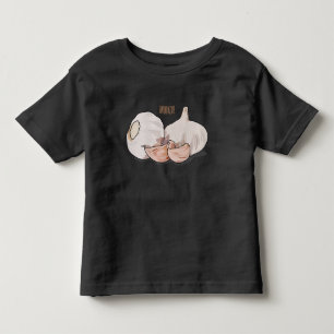 ニンニク漫画イラストレーション トドラーTシャツ