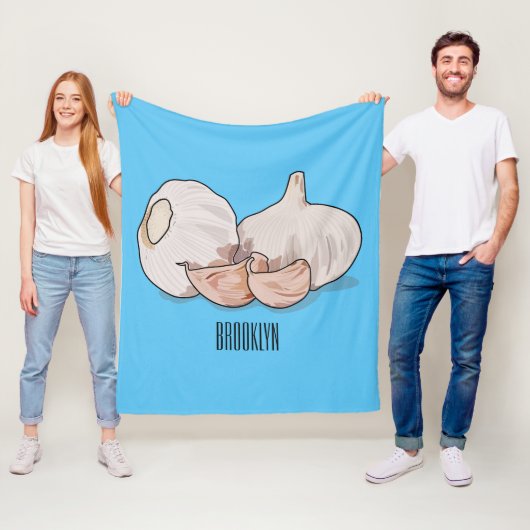 ニンニク漫画イラストレーション フリースブランケット (インサイチュ)