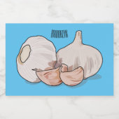 ニンニク漫画イラストレーション フードラベル (シングルラベル)