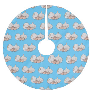 ニンニク漫画イラストレーション ブラッシュドポリエステルツリースカート