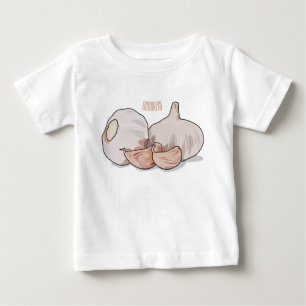 ニンニク漫画イラストレーション ベビーTシャツ