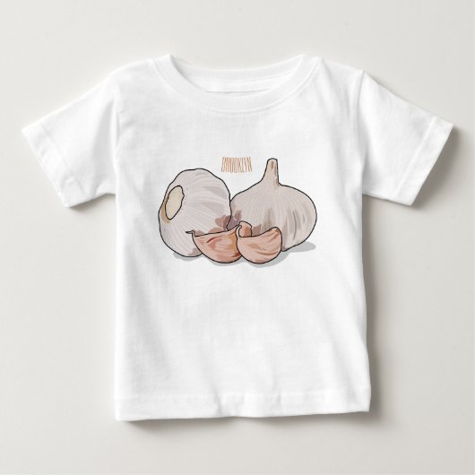 ニンニク漫画イラストレーション ベビーTシャツ (正面)