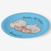 ニンニク漫画イラストレーション ペーパープレート (アングル)