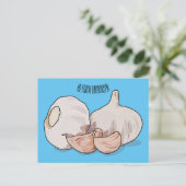 ニンニク漫画イラストレーション ポストカード (スタンド正面)