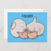 ニンニク漫画イラストレーション ポストカード (正面/裏面)