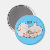 ニンニク漫画イラストレーション マグネット (正面/裏面)