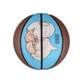 ニンニク漫画イラストレーション ミニバスケットボール (縦)