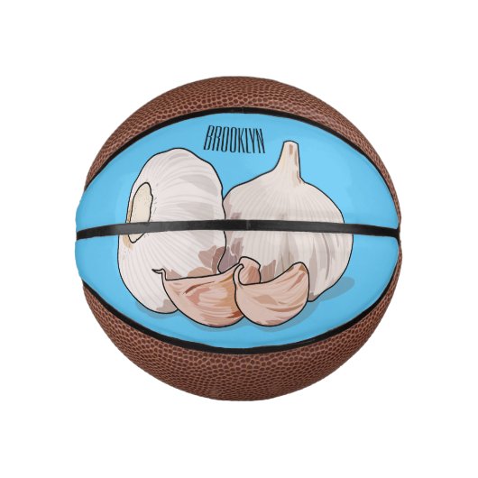 ニンニク漫画イラストレーション ミニバスケットボール (正面)