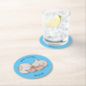 ニンニク漫画イラストレーション ラウンドペーパーコースター (インサイチュ)