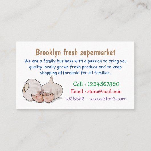 ニンニク漫画イラストレーション 名刺 (正面)