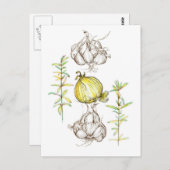 ニンニク玉ねぎキッチン料理ハーブズガーデンプラント ポストカード (正面/裏面)