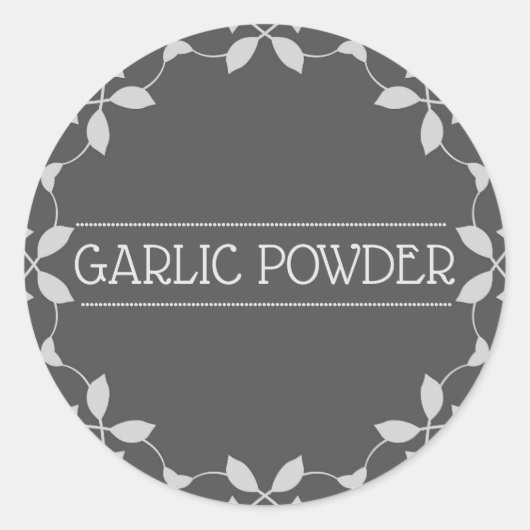 ニンニク粉末スパイスジャーのシール ラウンドシール (正面)