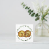 ニンニク転がノックイタリアンパン料理シェフ スクエア名刺 (スタンド正面)