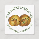 ニンニク転がノックイタリアンパン料理シェフ スクエア名刺 (正面)