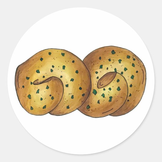 ニンニク転がノックイタリアンパン料理シェフ ラウンドシール (正面)