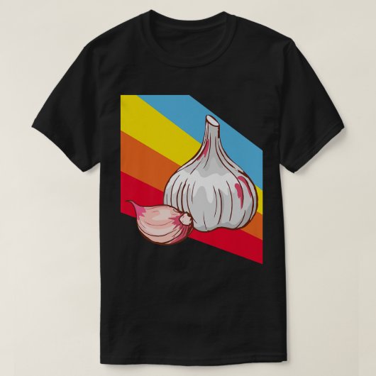 ニンニク野菜食品ビーガンベジタリアン Tシャツ (デザイン正面)