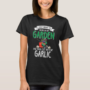 ニンニク 園芸 ガーデニング 庭 庭師 野菜 Tシャツ