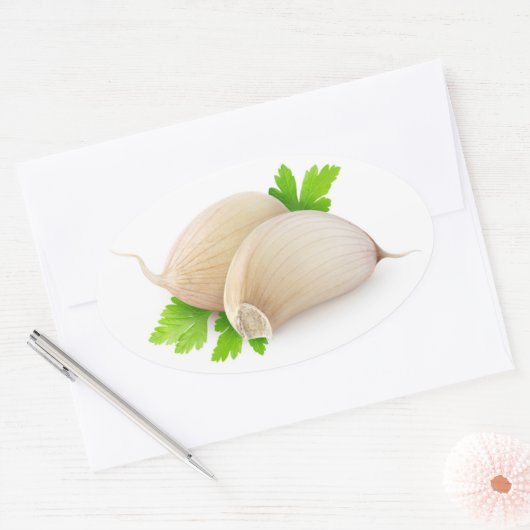 ニンニク 楕円形シール (封筒)