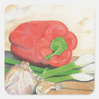 ニンニク、玉ねぎ、コショウ スクエアシール