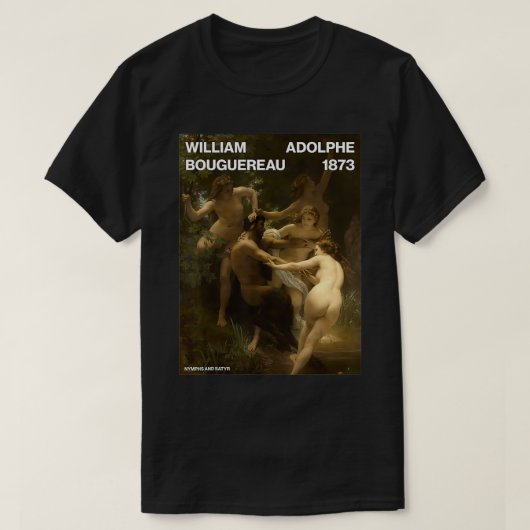 ニンフとサテュロu2013 WilliamAdolphe Bouguerau  Tシャツ (デザイン正面)