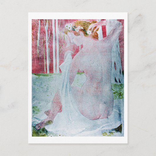 ニンフとデイジーの冠, モーリス・ドニ ポストカード (正面)