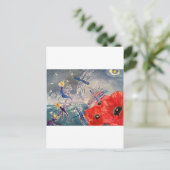 ニンフとトンボ絵画イの水色 ポストカード (スタンド正面)