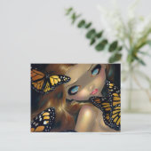 「ニンフと（昆虫）オオカバマダラ、モナーク」はがき ポストカード (スタンド正面)