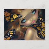 「ニンフと(昆虫)オオカバマダラ、モナーク」はがき ポストカード (正面)
