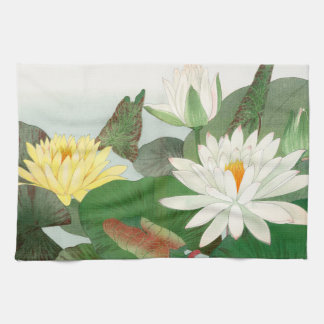 ニンファエア・ロータス、日本の木版画、1917年 キッチンタオル