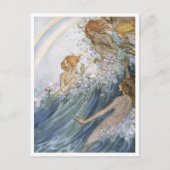 ニンフ踊りインザ波ヴィンテージイラストレーション ポストカード (正面)