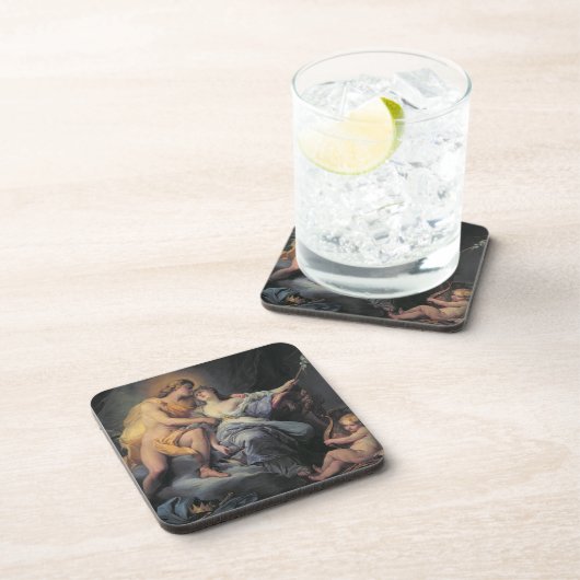 ニンフLeucothea (canvaの油を愛撫するアポロ コースター (右側)