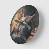 ニンフLeucothea (canvaの油を愛撫するアポロ ラウンド壁時計 (傾斜)