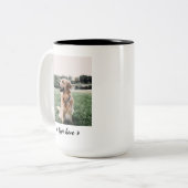 ニーキーのゴールデンレトリバー、ゴールデンレトリバー愛好家 ツートーンマグカップ (正面左)