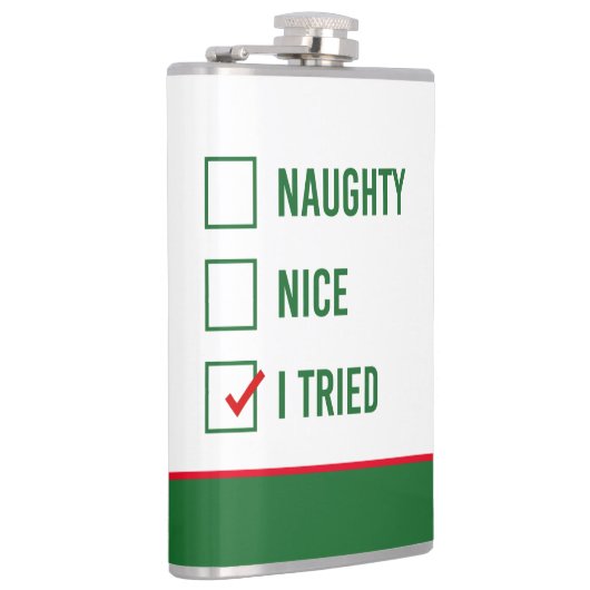、ニースいけない、私は-おもしろいなクリスマスの引用文を試みました フラスク (右)