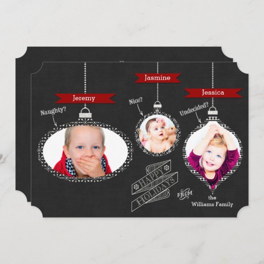 ニースいけなか?黒板ぶら下がったオーナメント シーズンカード (正面/裏面)